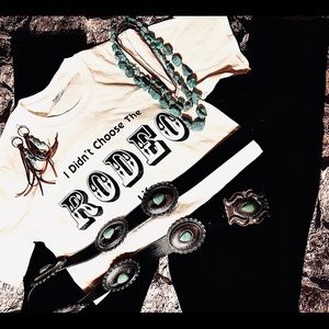 Front and back Rodeo Life graphic tee